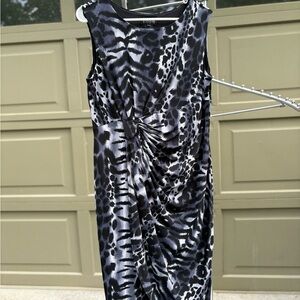 Chic Black and White Animal Print Dress